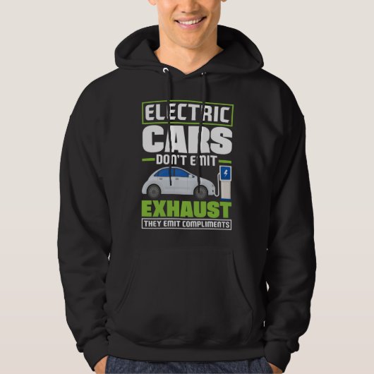 Veste À Capuche Les voitures électriques émettent des compliments (Devant)