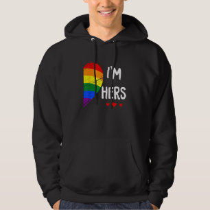 Veste À Capuche Lesbian Couple Heart I'm Hers Matching Gay LGBT Pr