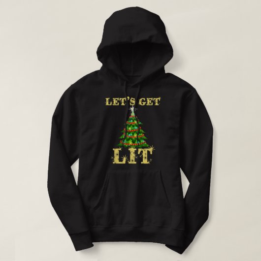 Veste À Capuche Let's Get Lit Drinking Funny Christmas (Design devant)