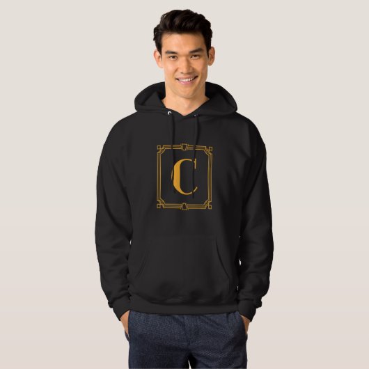 Veste À Capuche Letter C Monogram Alphabet C Initial Geometric Dec (Devant entier)