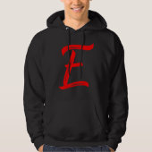 Veste À Capuche Letter E Alphabet Large Red Graphic Initial (Devant)