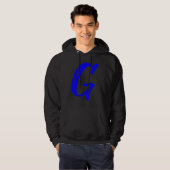 Veste À Capuche Letter G Alphabet Large Blue Graphic Initial (Devant entier)
