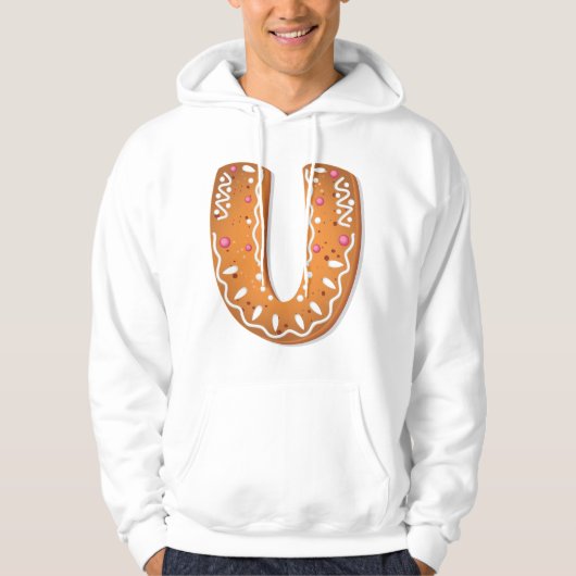 Veste À Capuche Lettre en pain d'épices U Monogramme Gâteau de fêt (Devant)