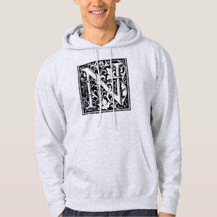 Veste À Capuche Lettre N Monogramme médiéval Art Nouveau