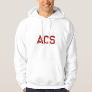 Veste À Capuche Lettres d'Université Scolaire Rouges et Blanches