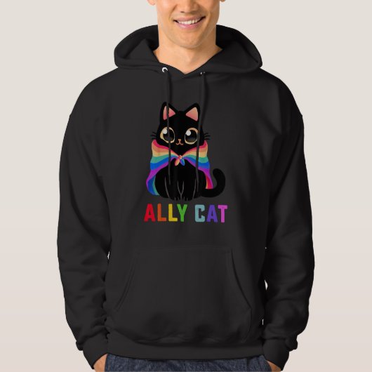 Veste À Capuche LGBT Ally Cat Be Kind Gay Rainbow LGBTQ 1 (Devant)