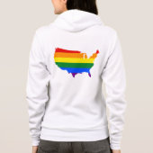 Veste À Capuche LGBT American pride map  (Dos)