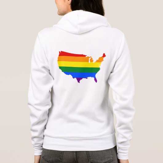 Veste À Capuche LGBT American pride map  (Dos)