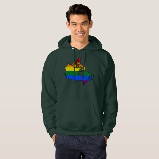 Veste À Capuche LGBT Canadian pride map Sweatshirt (Devant entier)