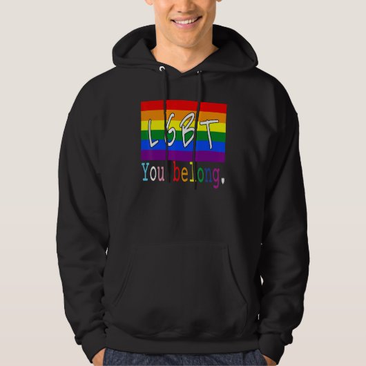 Veste À Capuche Lgbt Drapeau Gay You Belong Prith Mois Rainbow Les (Devant)