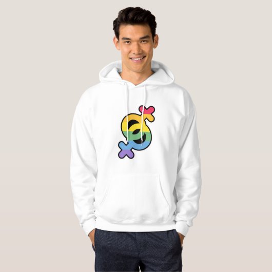 Veste À Capuche LGBT+Pride. Arc en ciel. (Devant entier)