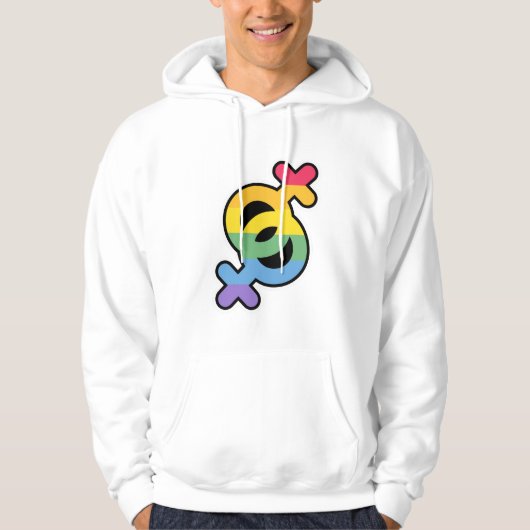 Veste À Capuche LGBT+Pride. Arc en ciel. (Devant)