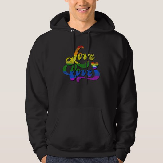 Veste À Capuche Lgbt Support Rainbow Pride L'amour est l'amour les (Devant)