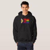 Veste À Capuche LGBTQ+ Grunge Flag Inclusive Progressive Pride Fla (Devant entier)