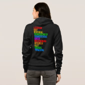 Veste À Capuche LGBTQQIAAP Fierté Diversité Arc-en-ciel Acrostique (Dos entier)