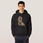 Veste À Capuche Lhassa Apso Feux de Noël Amoureux des chiens Père  (Devant entier)