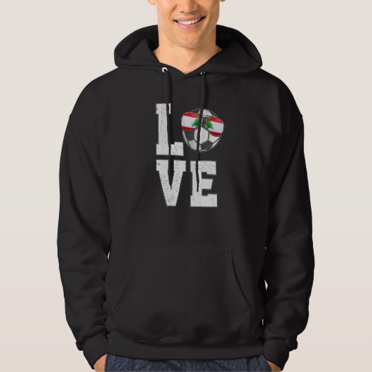 Veste À Capuche Liban Soccer Love drapeau libanais (Devant)