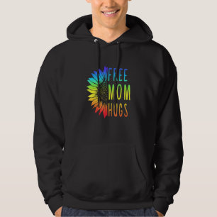 Veste À Capuche Libre Maman Hugs - Lgbt Rainbow Sunflower