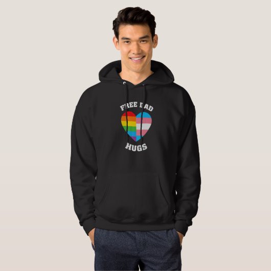 Veste À Capuche Libre Papa Encarde Fierté Lgbt (Devant entier)