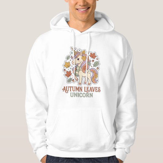 Veste À Capuche Licorne Feuilles D'automne Licorne Conception Grap (Devant)