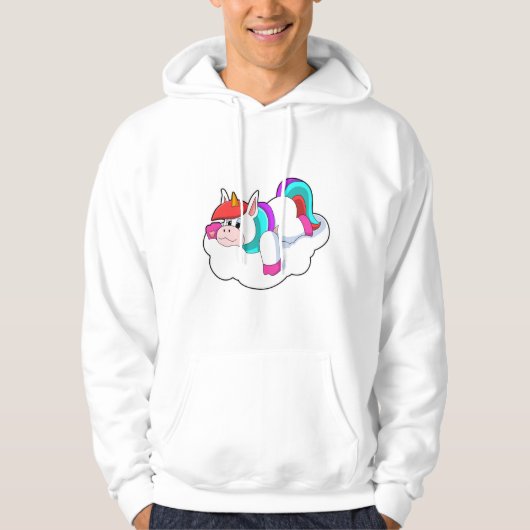 Veste À Capuche Licorne sur les nuages (Devant)