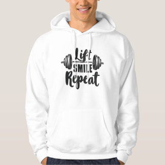 Veste À Capuche Lift Smile Repeat Gym Motivation Weightlifting Str