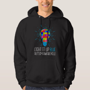 Veste À Capuche Light It Up Blue Autism Awareness Ribbon Puzzle Pi
