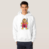 Veste À Capuche Lion comme guerrier avec Spear (Devant entier)