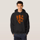 Veste À Capuche Lion héraldique 01 - Orange (Devant entier)