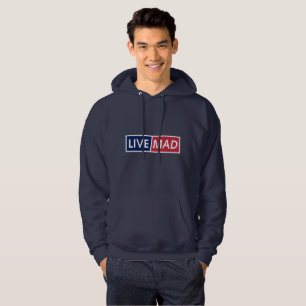 Veste À Capuche LIVE MAD – Typographie Moderne Minimaliste et Auda
