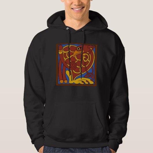 Veste À Capuche Livre De Kells Celtic Knot Oiseau Médiéval (Devant)