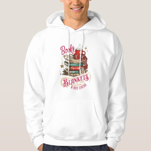 Veste À Capuche Livres Couvertures et Chocolat Chaud (Devant)