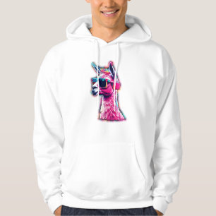 Veste À Capuche Llama rose élégant Funky Synthwave