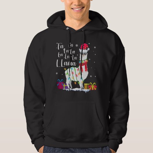 Veste À Capuche Llama Sweater Fa-La-La Lama Funny X Mas (Devant)