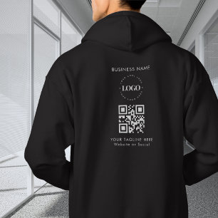 Veste À Capuche Logo de l'entreprise personnalisée QR Code et text