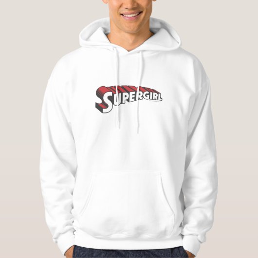 Veste À Capuche Logo de Supergirl Red and White (Devant)