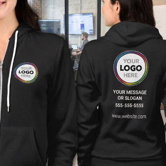 Veste À Capuche Logo d'entreprise - Impression avant et arrière su
