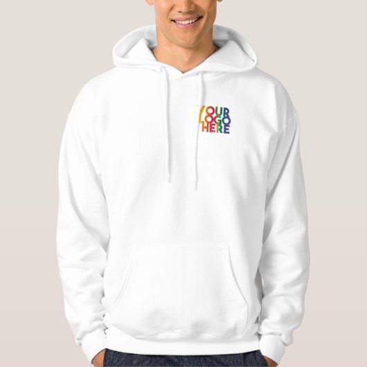 Veste À Capuche Logo d'entreprise simple blanc (Devant)