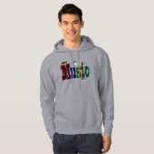 Veste À Capuche Logo D'Image De Musique Avec Instruments, (Devant entier)