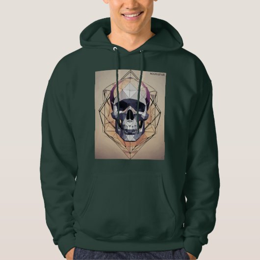 Veste À Capuche Logo du crâne géométrique (Devant)