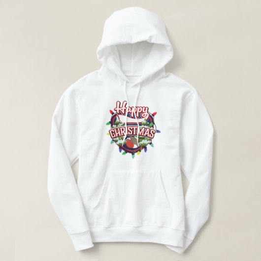 Veste À Capuche Logo du dessin animé de Noël heureux (Design devant)
