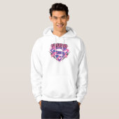 Veste À Capuche Logo Supergirl rose et violet Grunge (Devant entier)