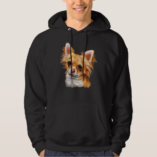Veste À Capuche Long Haired Chihuahua Aquarelle peinture chien mig