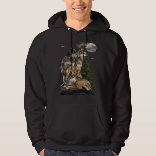 Veste À Capuche Loup et lune (Devant)
