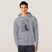 Veste À Capuche loup hurlant sur la lune (Devant entier)