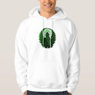 Veste À Capuche Loup/lune celtiques, verte