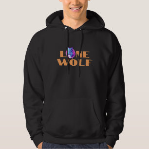 Veste À Capuche "Loup solitaire" ou votre message, gros texte oran