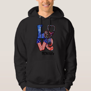 Veste À Capuche Love Cna Life Stethoscope Fireworks Infirmière 4e