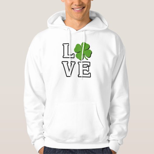 Veste À Capuche Love Four Leaf Clover Saint Patrick's Day (Devant)
