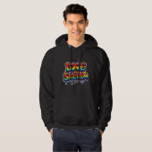 Veste À Capuche Love Is Spectrum Rainbow LGBTQ Quote Design (Devant entier)